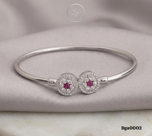 Elegant Ruby Floral Kada