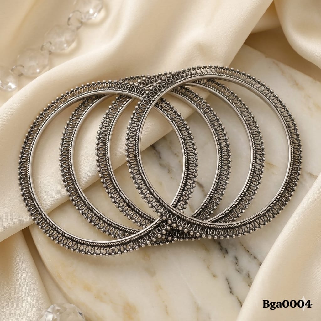 Traditional Oxidized Silver Bangles