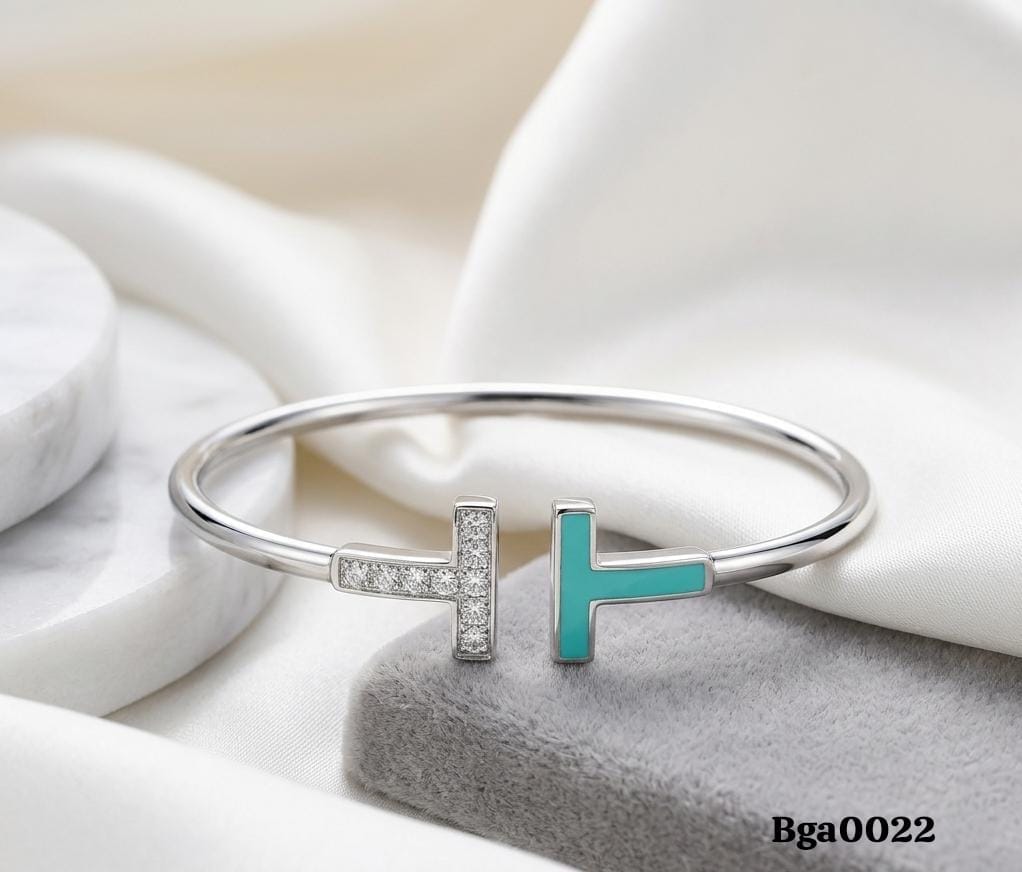 Modern T-Style Open Cuff Bangle