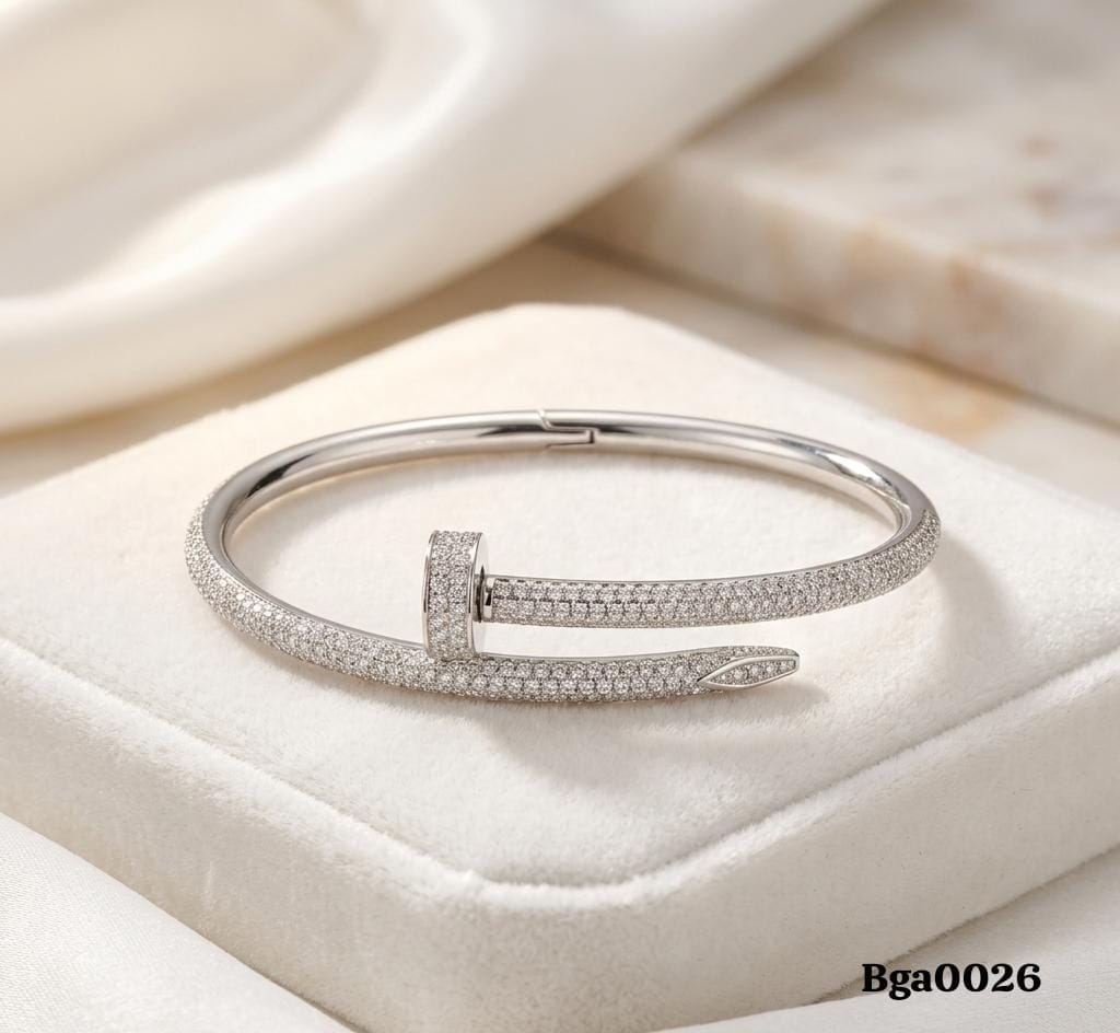 Nail-Inspired Pave Bangle