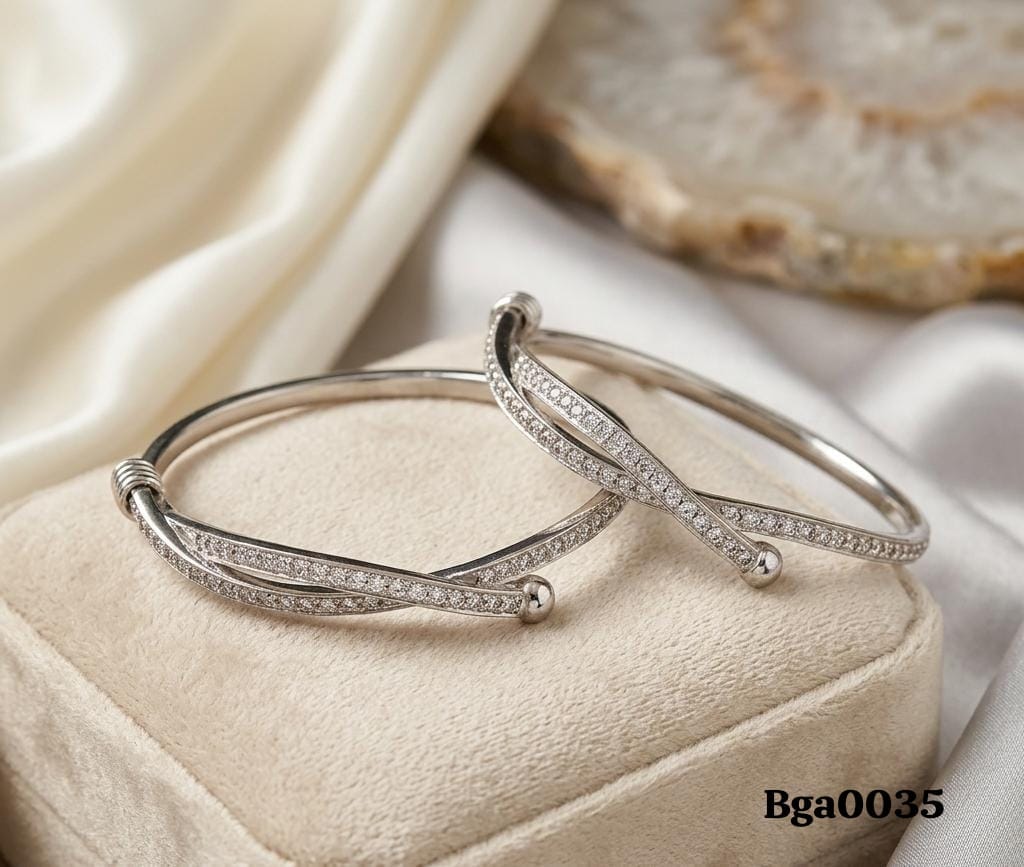 Criss-Cross Pave Bangle Set