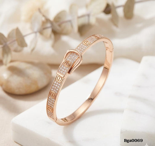 Rose Gold-Tone Belt Bangle