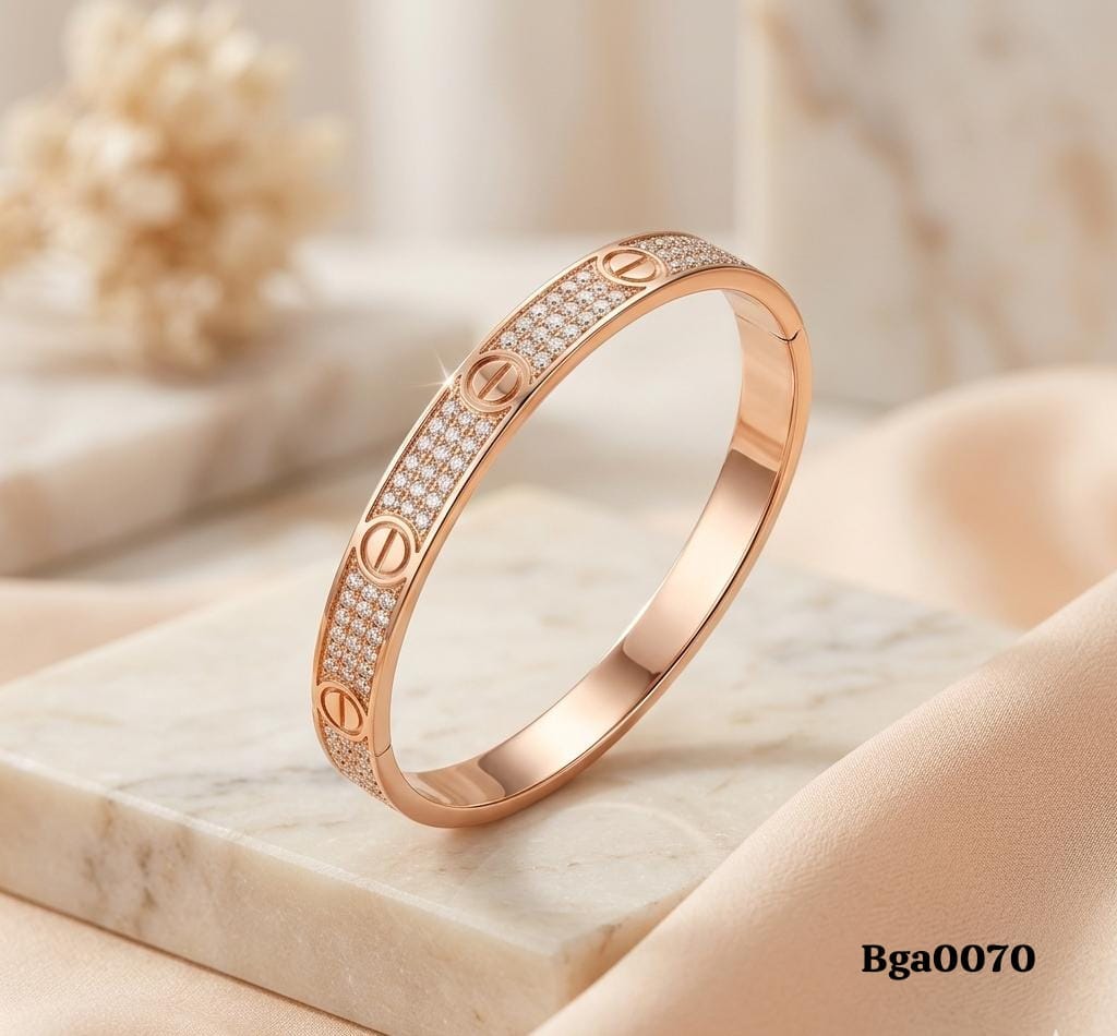 Rose Gold-Tone Pavé Bangle