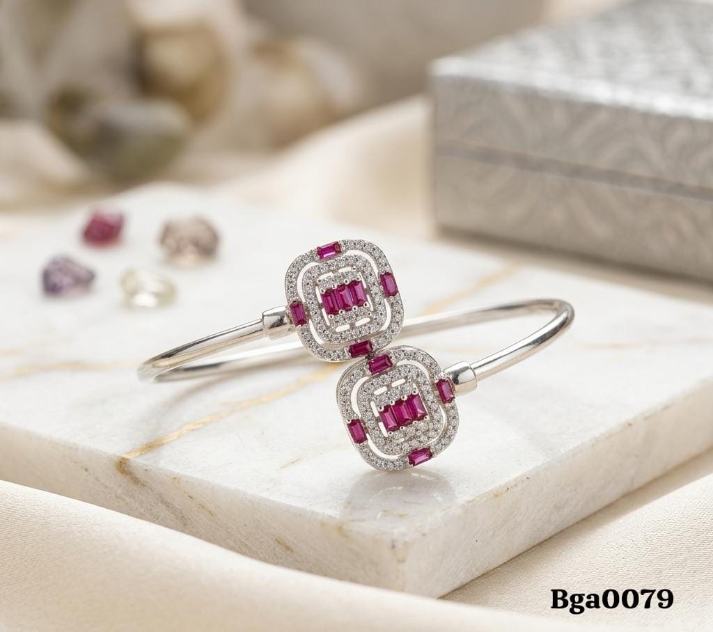 Dual-Motif Ruby and Zircon Adjustable Kada