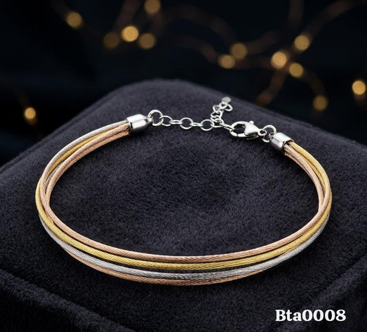 Multi-Strand Tri-Tone Bracelet