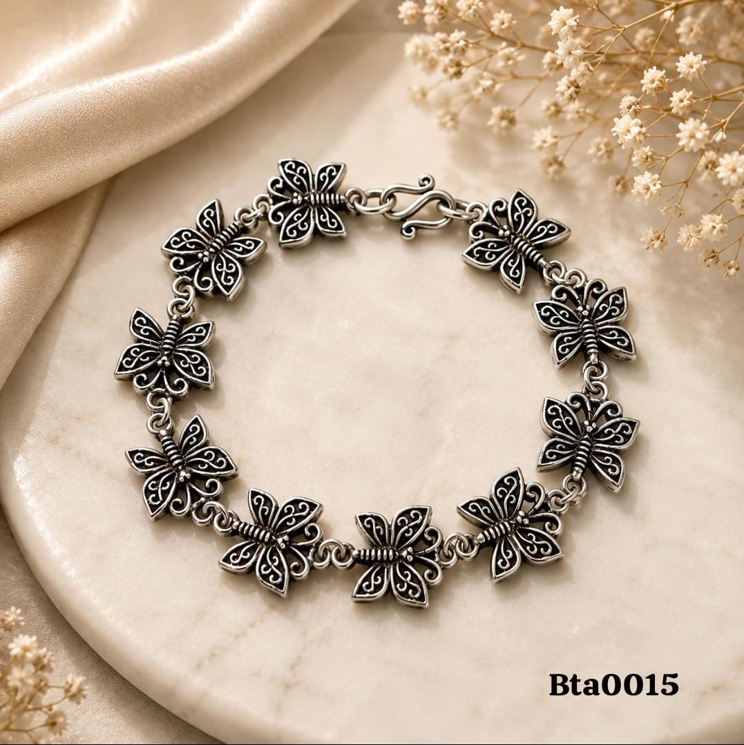 Butterfly-Link Sterling Silver Bracelet