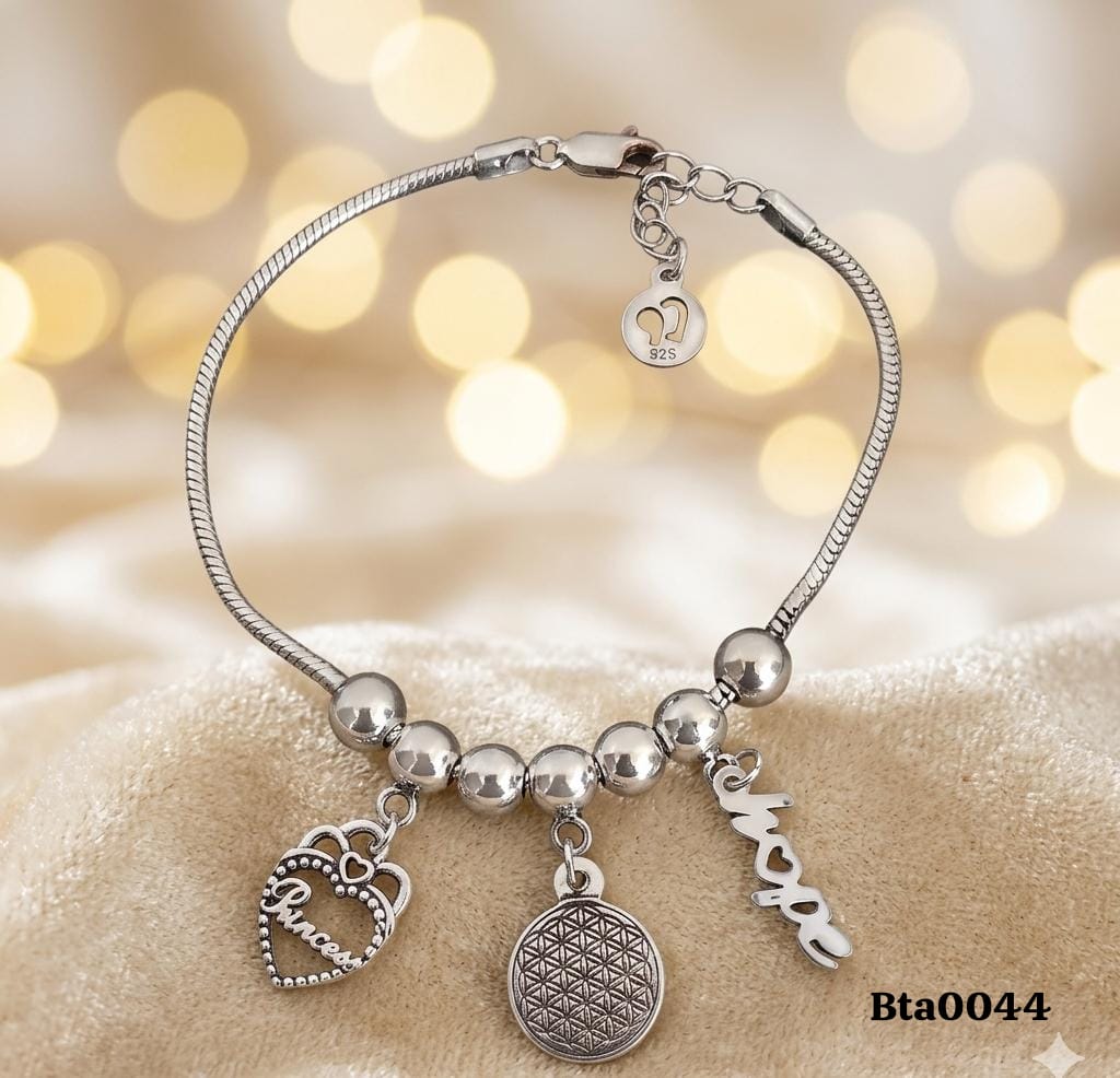 Elegant Princess & Hope Charm Bracelet