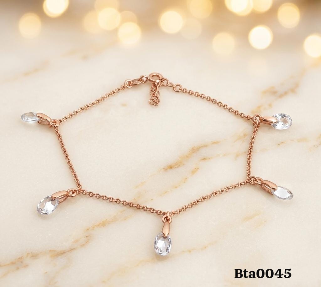 Elegant Rose Gold-Tone Drop Bracelet