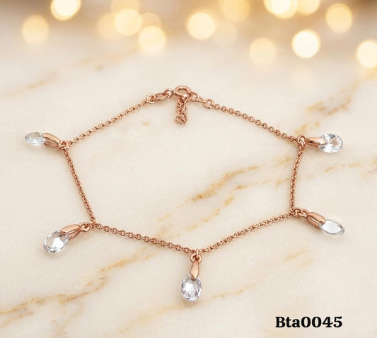 Elegant Rose Gold-Tone Drop Bracelet