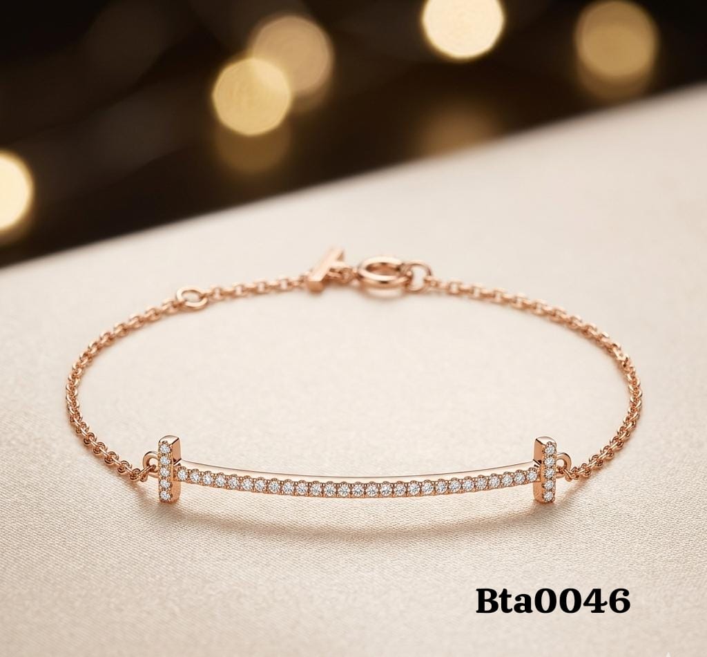 Elegant Rose Gold-Tone Bar Bracelet