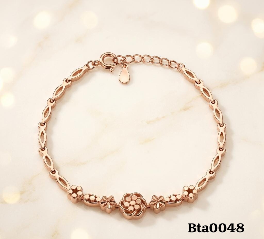 Rose Gold-Tone Floral Bracelet