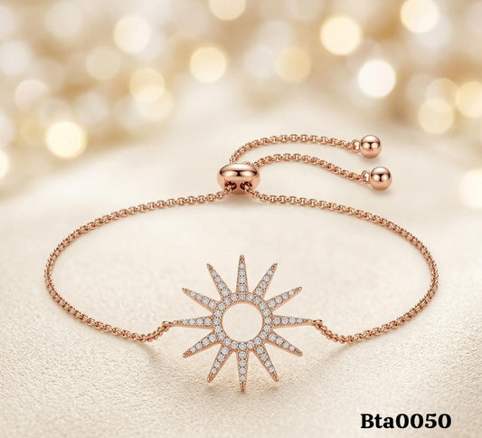 Elegant Rose Gold-Tone Sunburst Bracelet