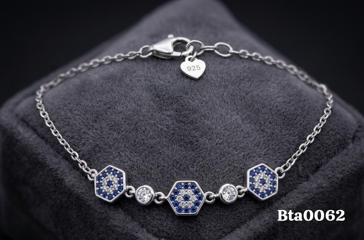 Geometric Accent Sterling silver bracelet