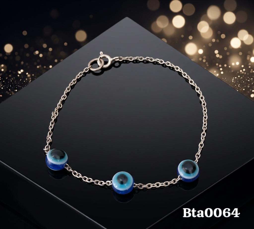 Delicate Evil Eye Sterling Silver Bracelet