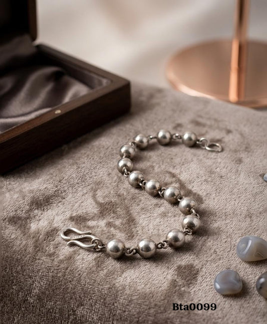 Classic Beaded Sterling Silver Bracelet