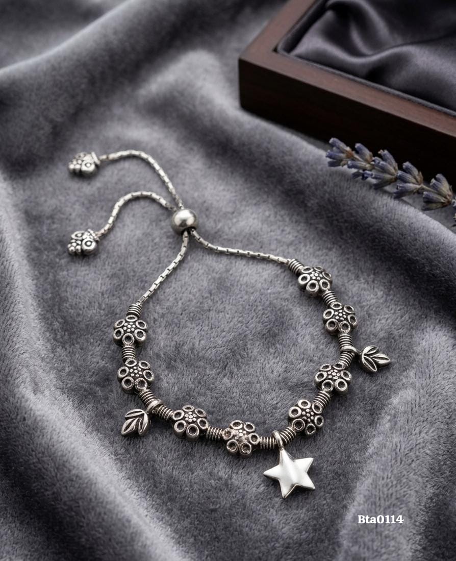 Floral and Star Charm Bracelet