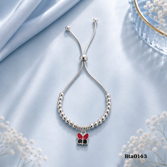 Butterfly Charm Slider Bracelet