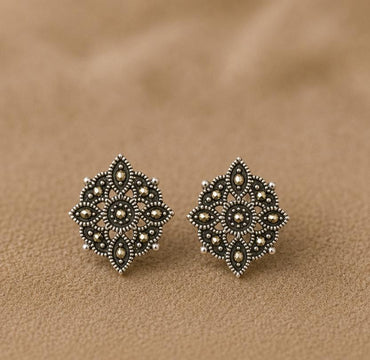Silver Mandala Studs