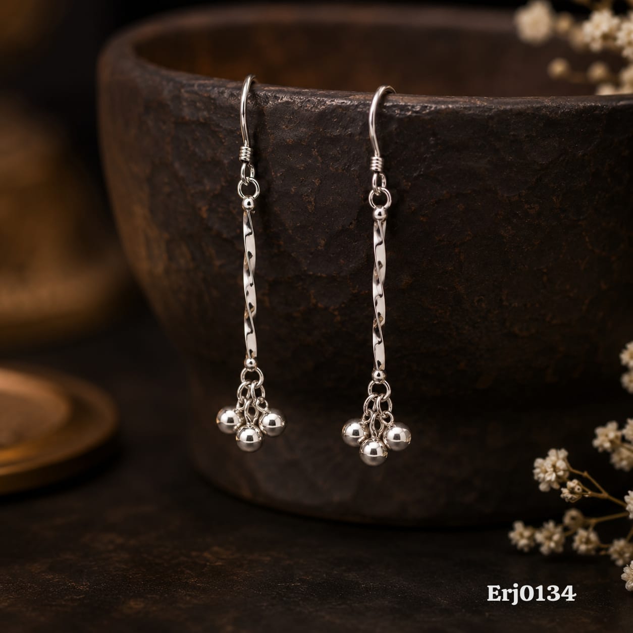 Twisted Bar Drop Earrings