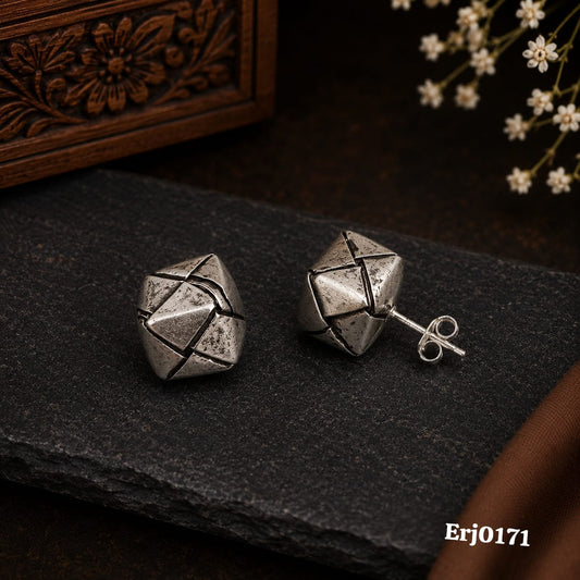 Woven Cube Stud Earrings