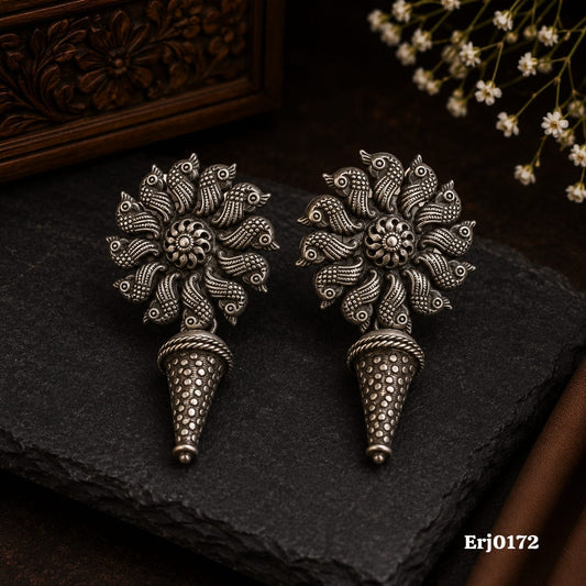 Fish Motif and Cone Drop Earrings