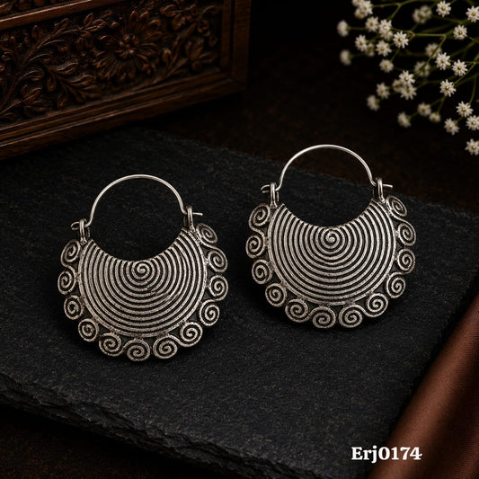 Spiral Crescent Hoop Earrings