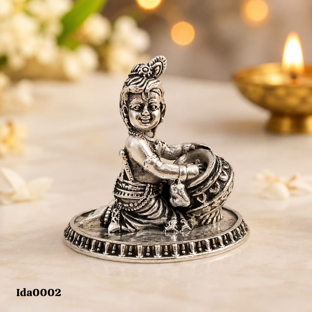 92.5 Sterling Silver Baby Krishna Idol
