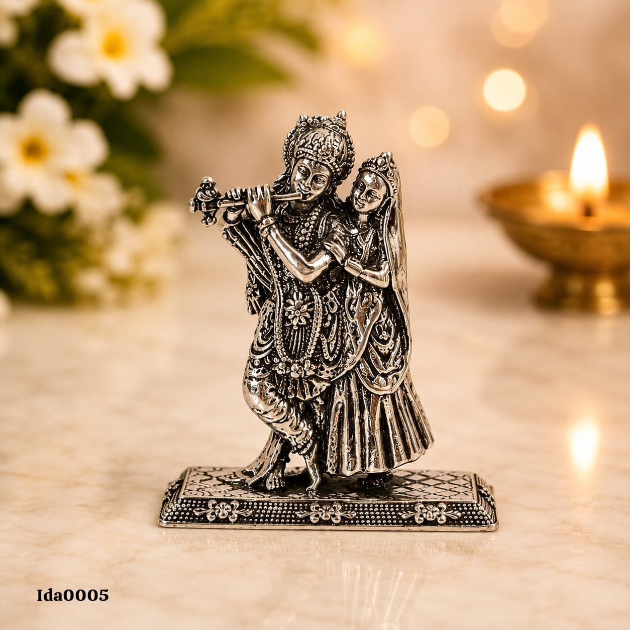 92.5 Sterling Silver Radha Krishna Idol