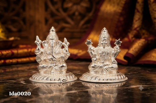 92.5 Sterling Silver Ganesha Lakshmi Idols