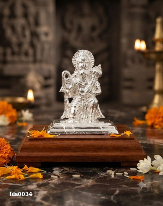 Lord Hanuman Idol seated on rectangular base