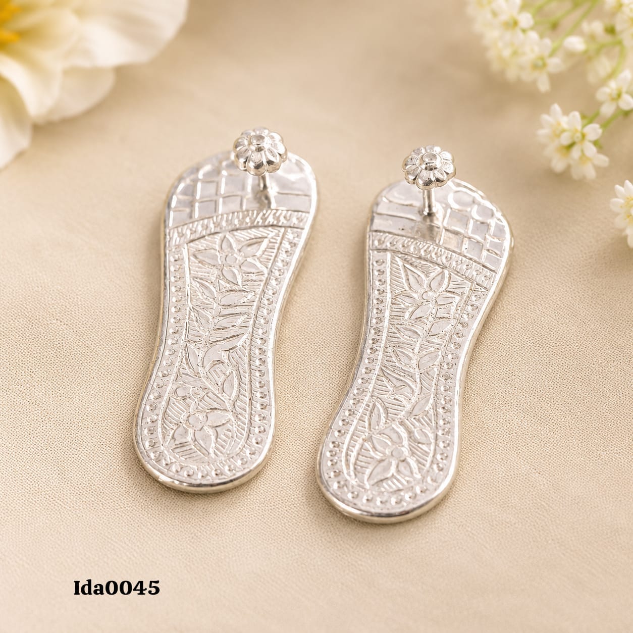 Decorative Silver Paduka (Footwear)