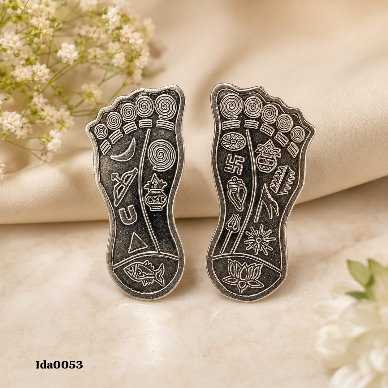 Decorative Silver Laxmi Charan Paduka