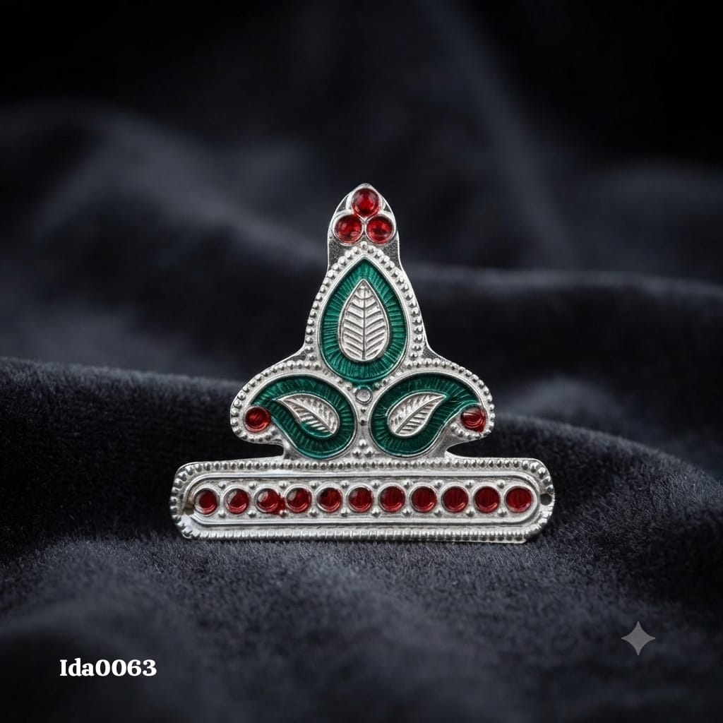 Decorative Silver enamel Mukut (Crown)