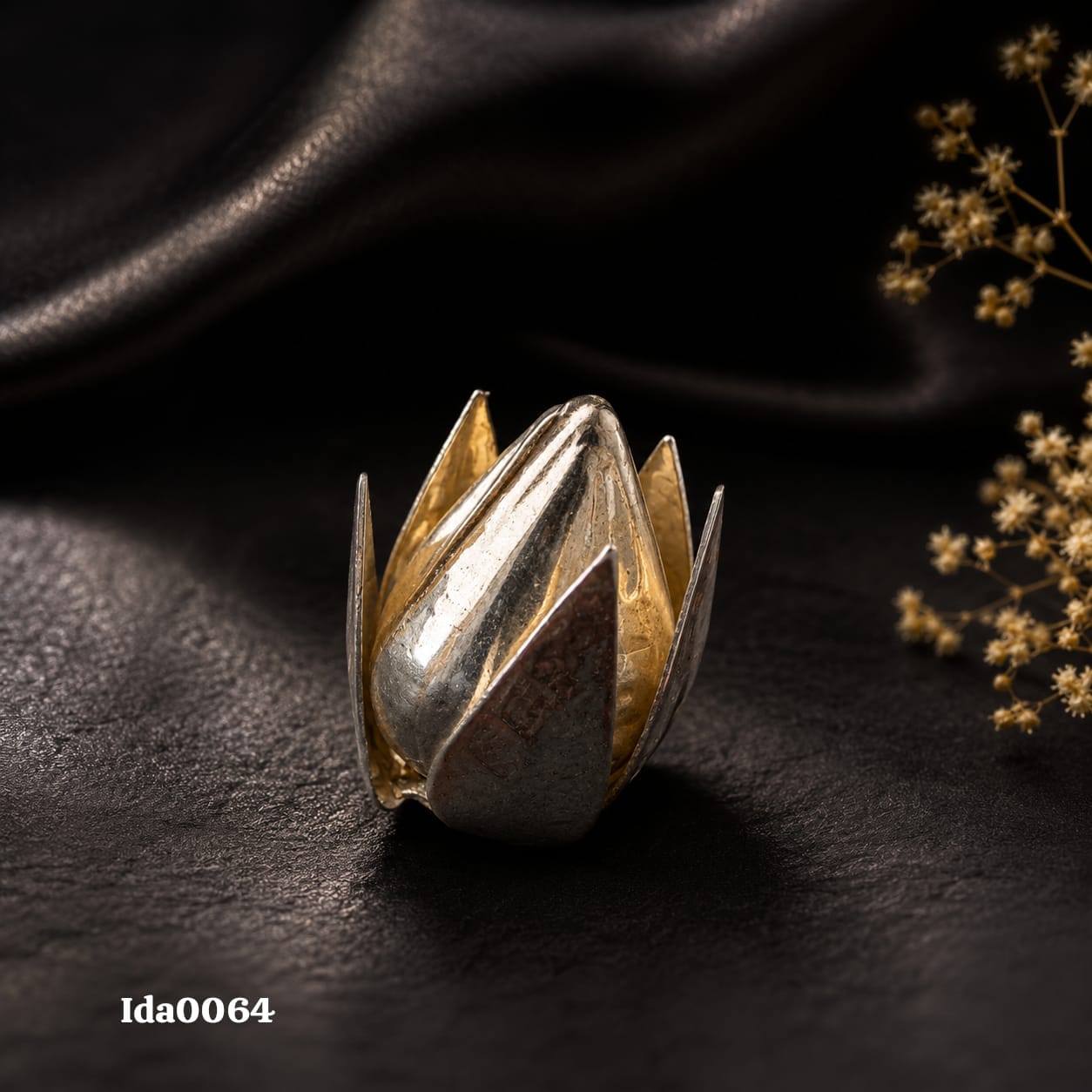 Decorative Silver Lotus Bud (Kamal)