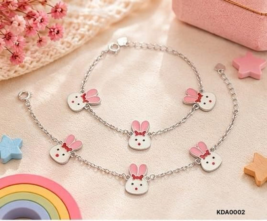 92.5 Sterling Silver Kids' Bunny Anklets