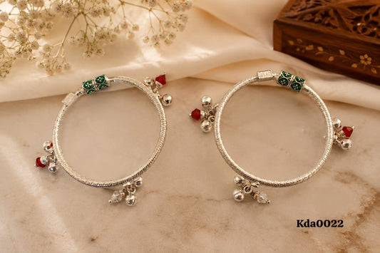Kids Sterling Silver Ghungroo Kada Anklet