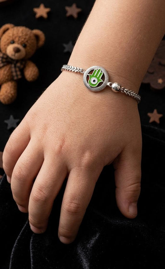 92.5 Sterling Silver Hamsa Bracelet