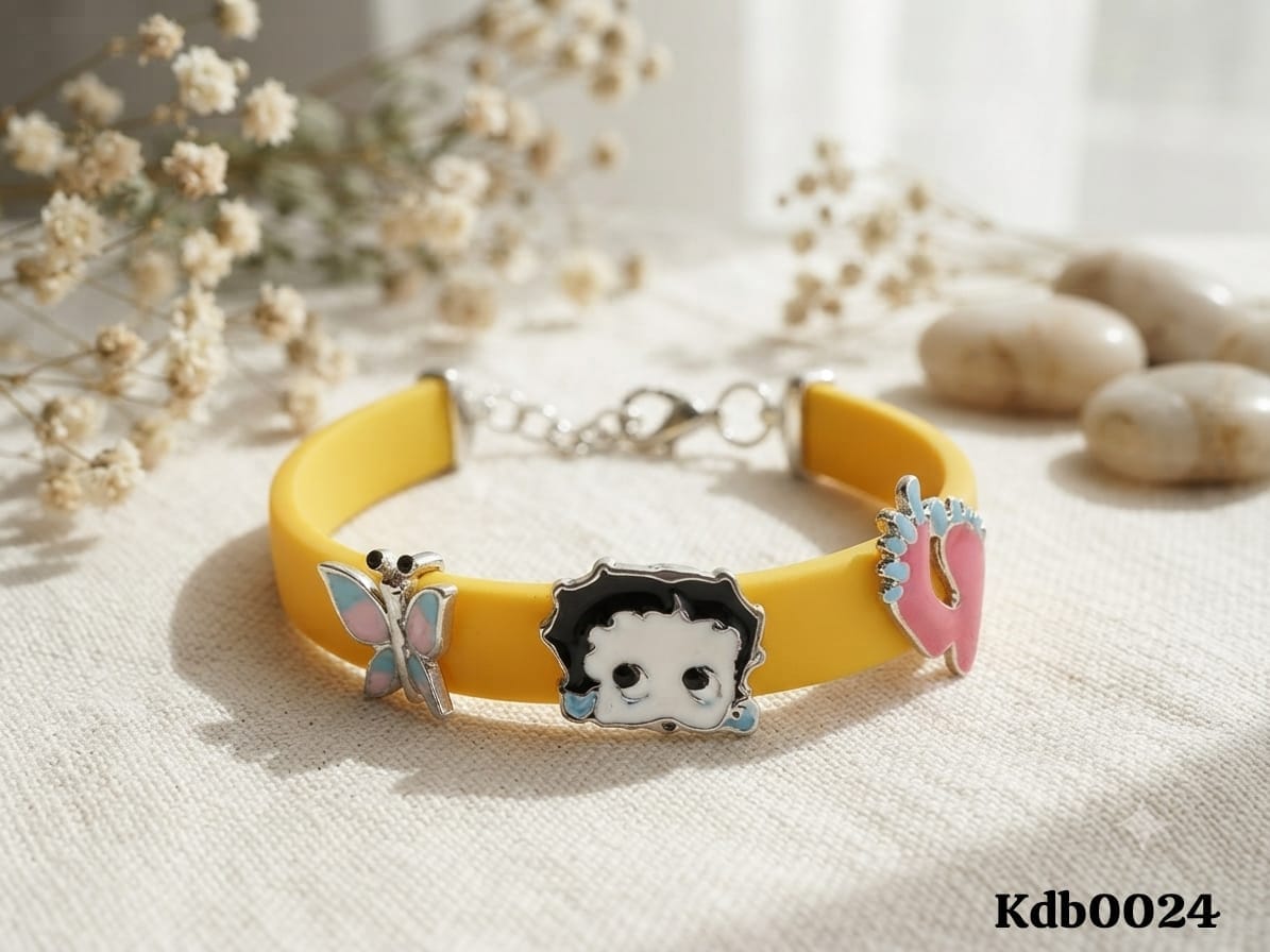 Delightful Bright Yellow Band in Silver for kids
