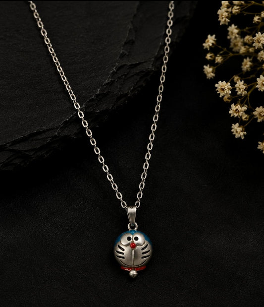 92.5 Sterling Silver Doremon Kids' Necklace