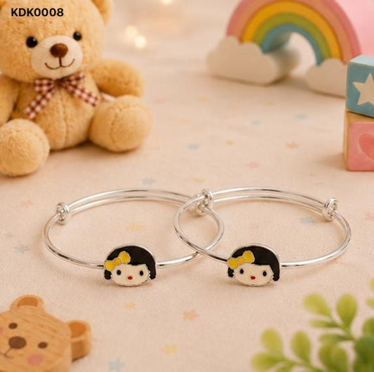 Girl Charm 92.5 Sterling Silver Kada Set