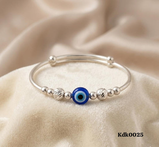 Evil Eye Charm 92.5 Sterling Silver Kada – Central Evil Eye Bead