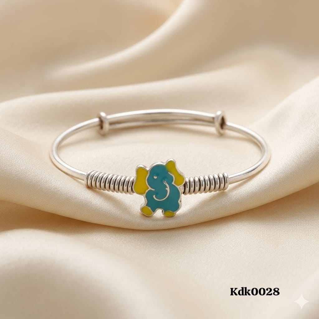 Elephant Charm 92.5 Sterling Silver Kada