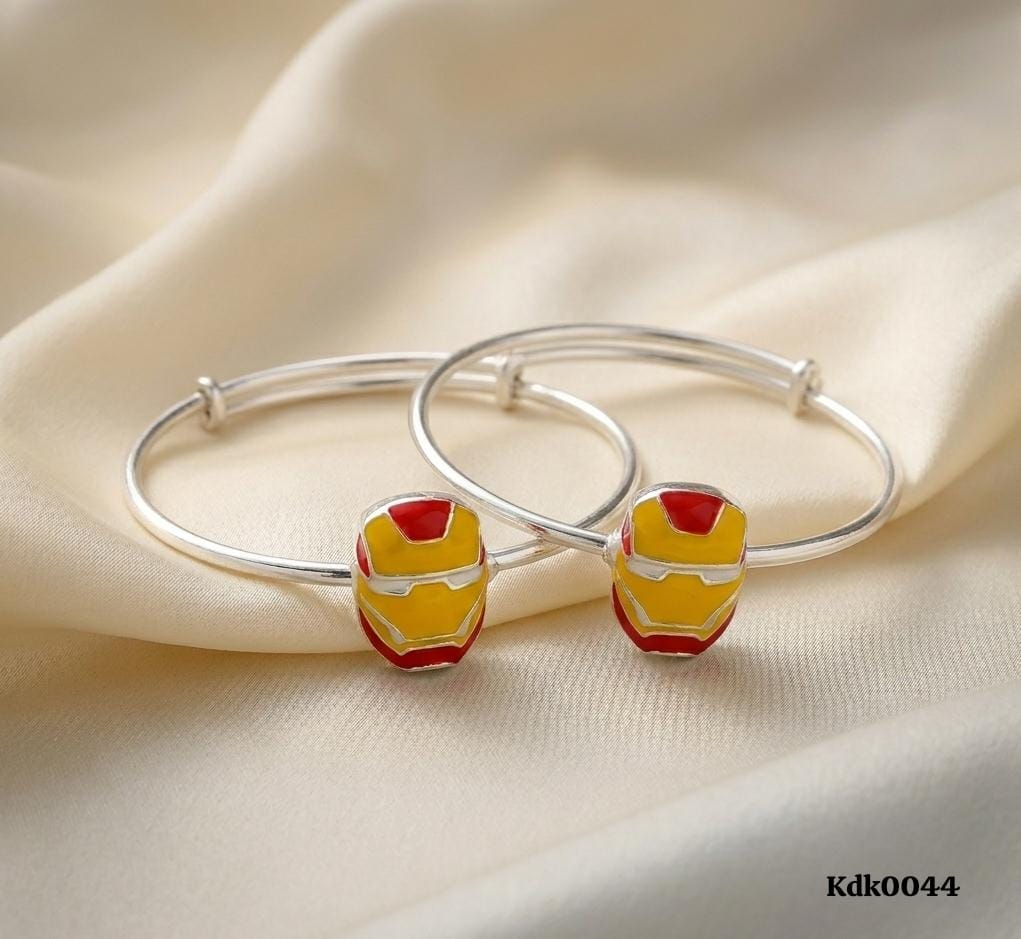 Super Hero Mask Charm 92.5 Sterling Silver Kada Set