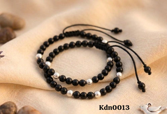 Traditional black and Silver bead Adjustable Nazaria