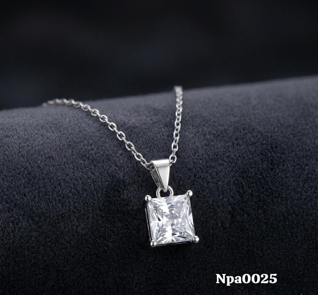 Princess-Cut Solitaire Necklace