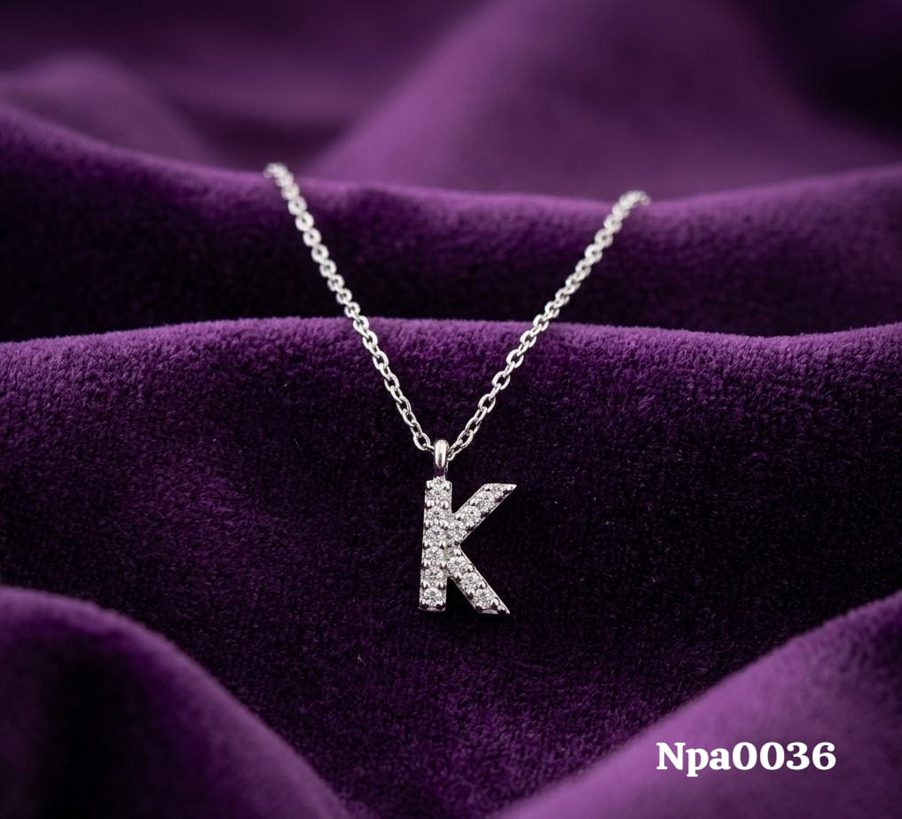 Initial "K" Pendant Necklace