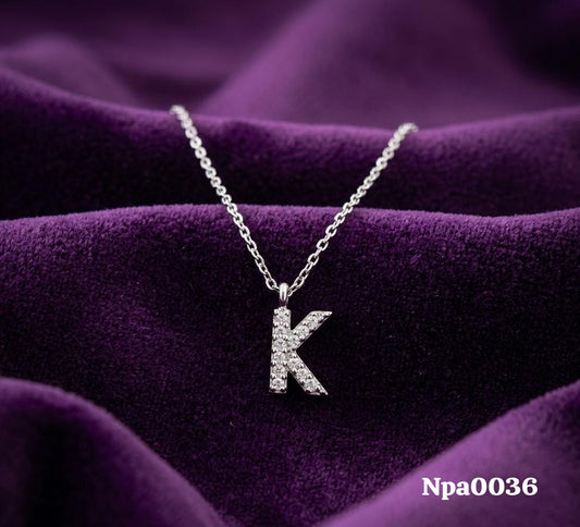 Initial "K" Pendant Necklace