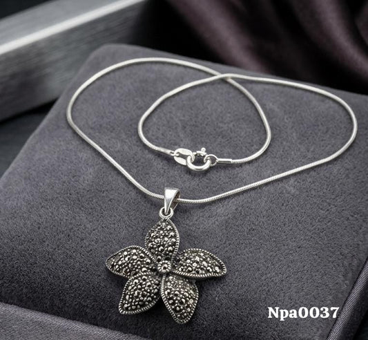 Floral Marcasite Necklace