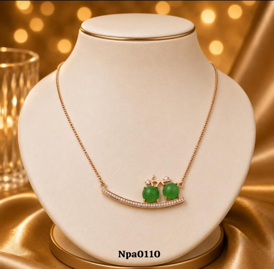 Whimsical Green Stone Necklace