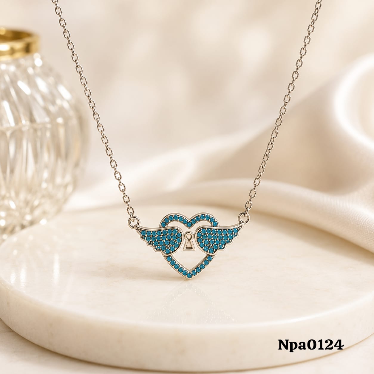 Winged Heart Pendant Necklace